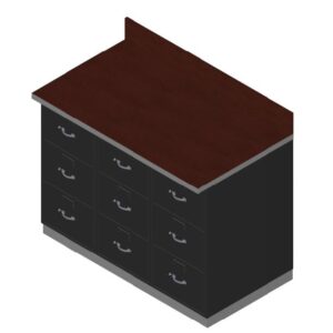 JPL-B6A2C - Plan File Cabinet Assembly- 3 Cabinet - 9 Drawer