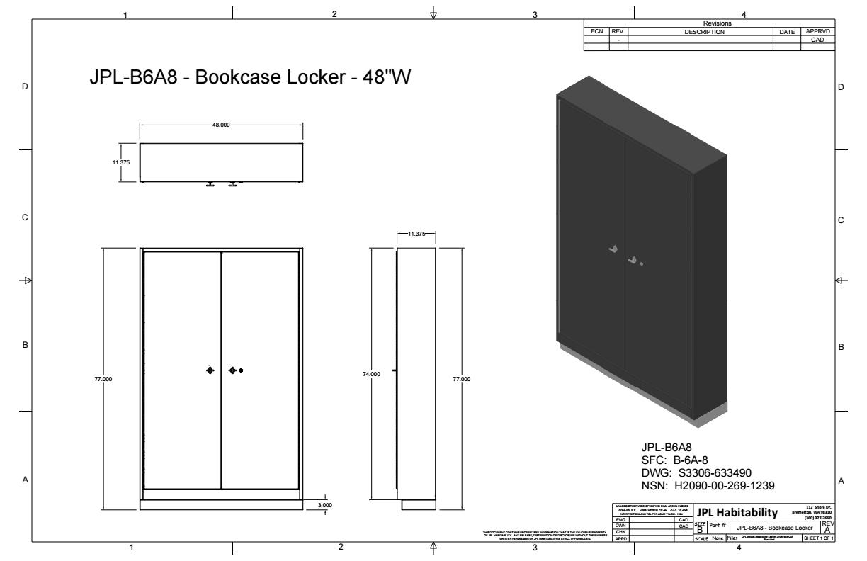 JPL-B6A8 - Bookcase Locker - 48" - Image 2