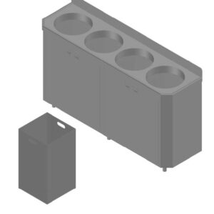JPL-RECYCLECAB - JPL Stainless Recycling Cabinet with 4 Containers