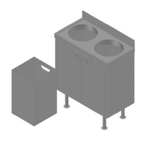 JPL-TRASHCAB - Stainless Steel  Trash/Recycle Cabinet with 2 Containers